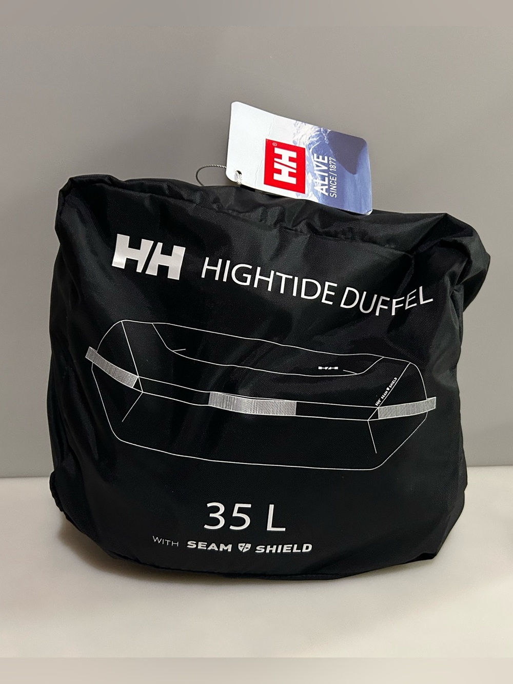 New Helly Hansen Hightide Black 35L Waterproof Packable Duffel Bag NWT